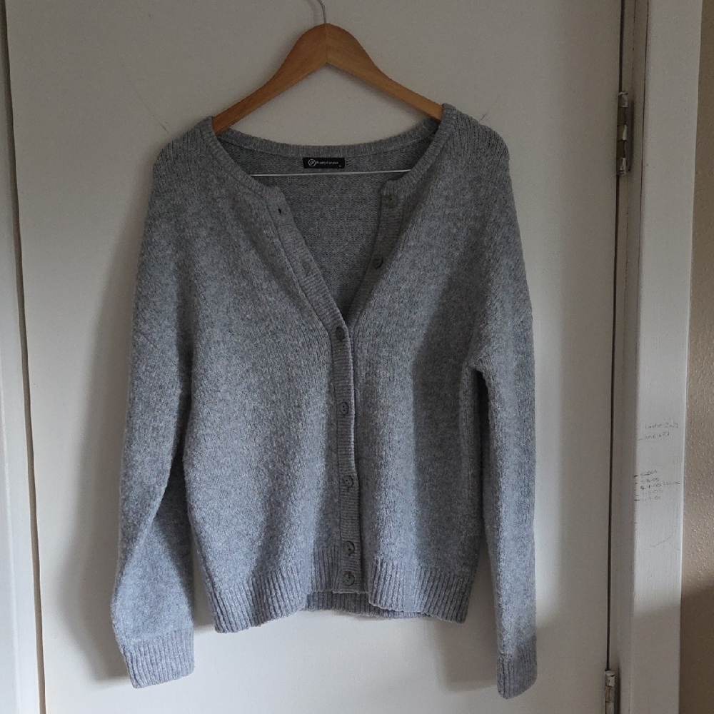 Gray Women's Cardigan Sweater